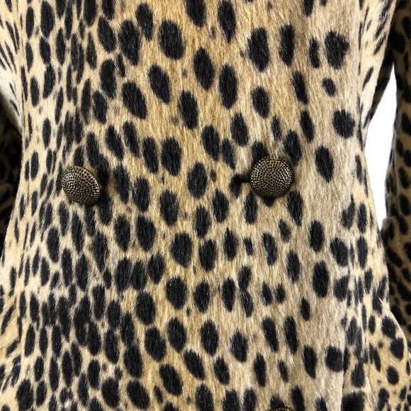 SOLD VTG Faux Fur Cheetah Print Long Coat - Picture 16 of 16